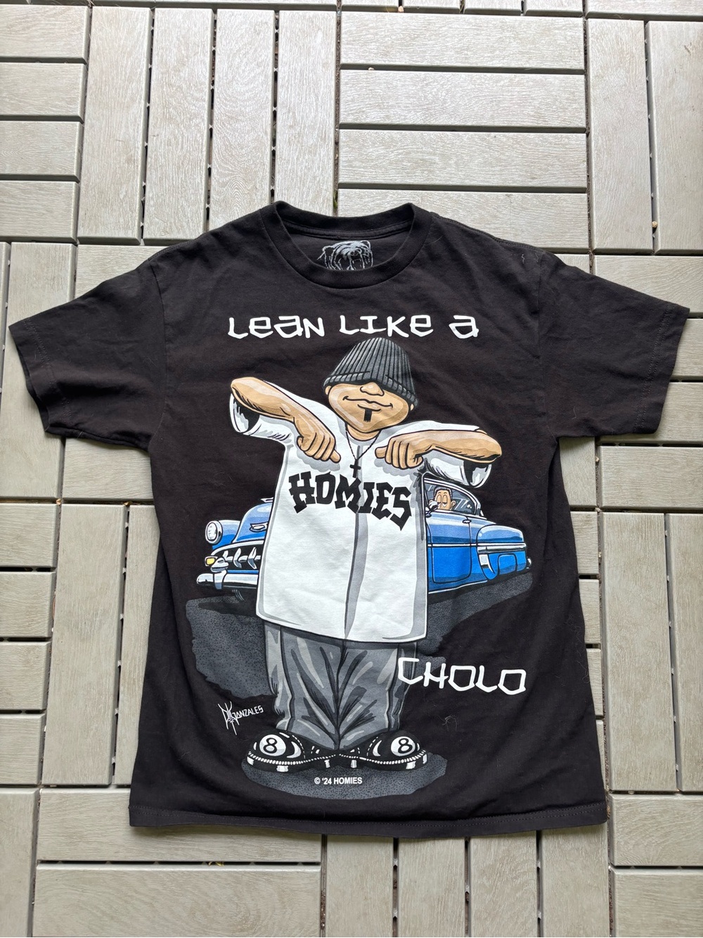 Graphic Tee -Homies Lean Like A Cholo Graphic Tee - Black